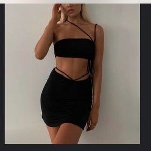 Princess Polly Black Strappy Two-Piece Set